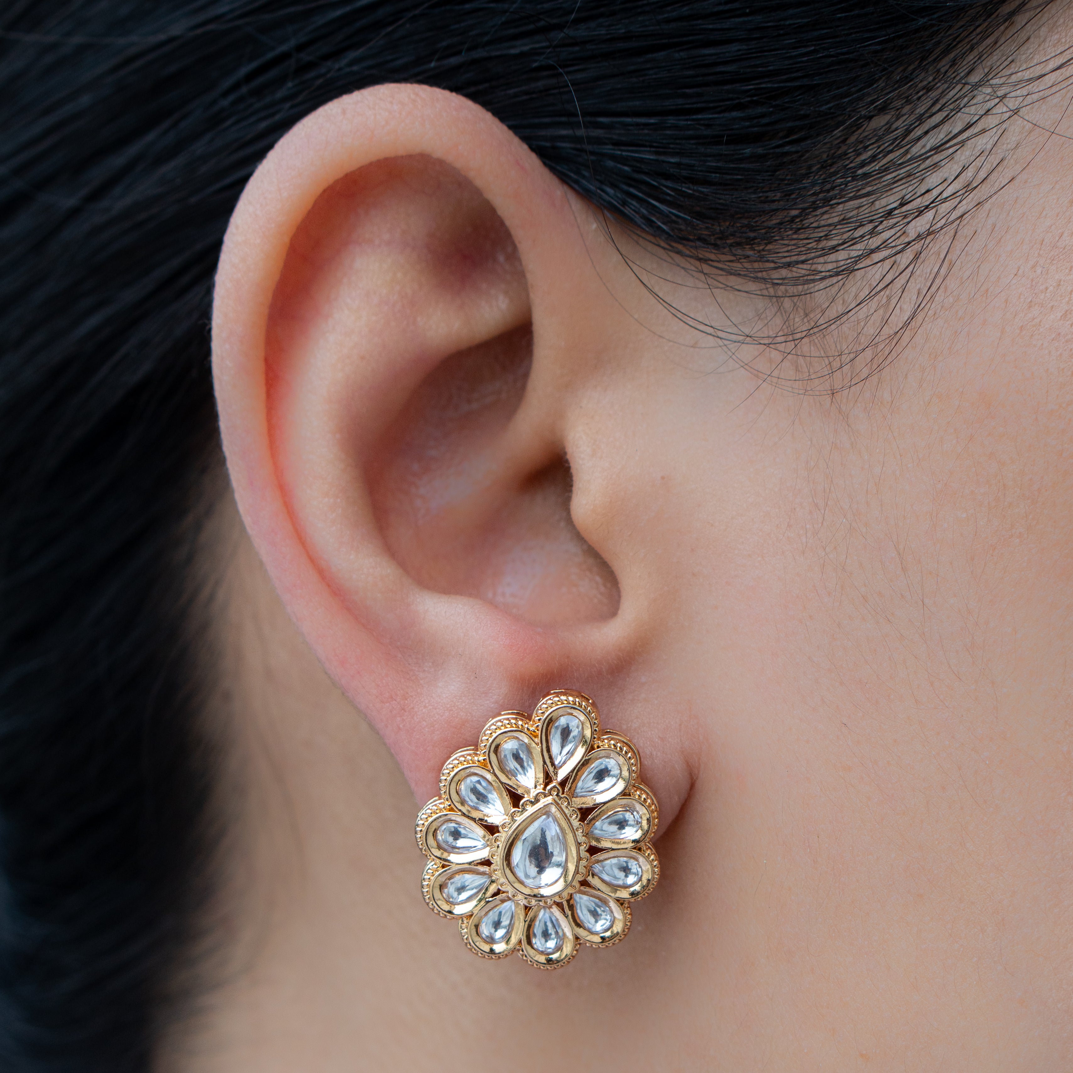 Polki petal studs