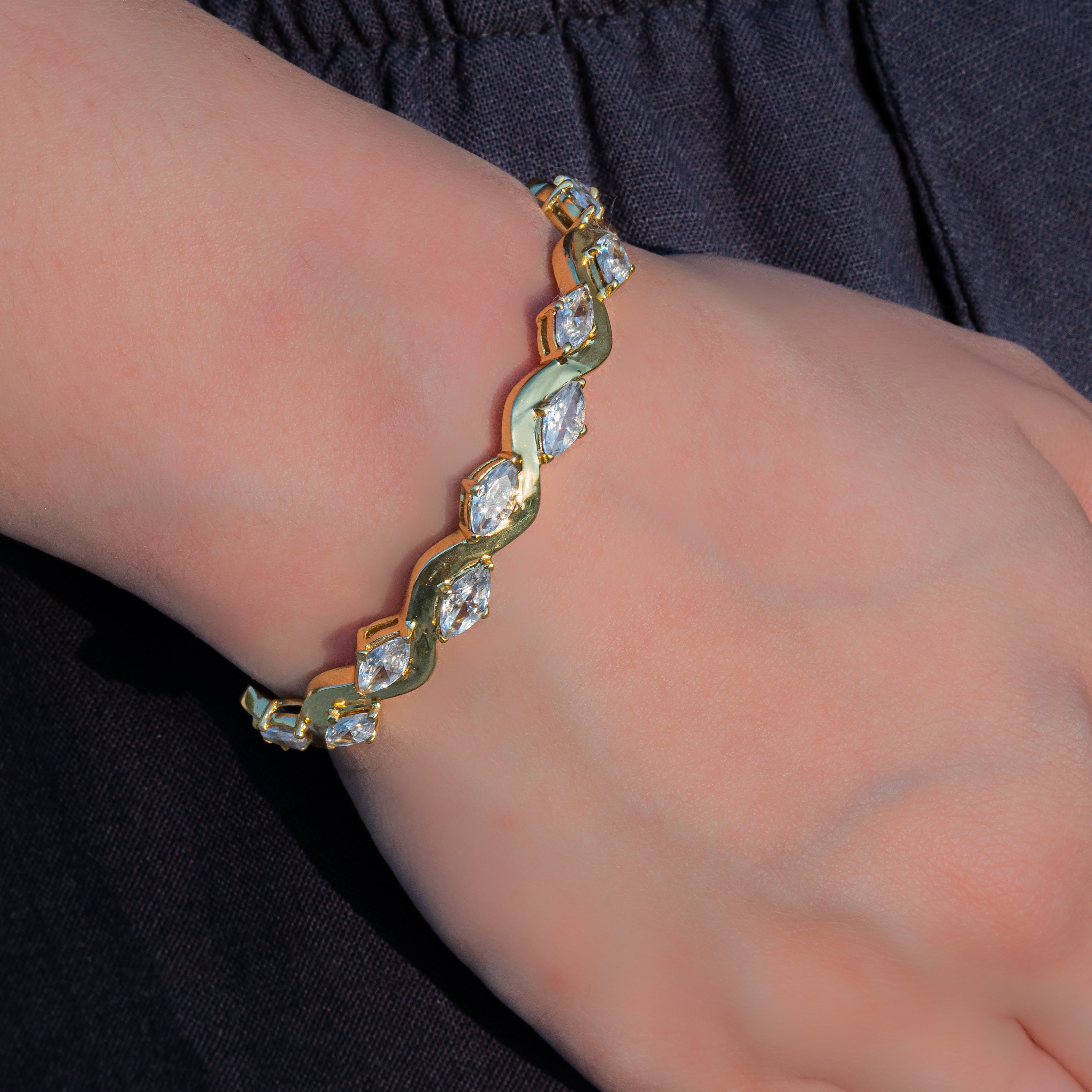 Marquise radiance open ended bracelet