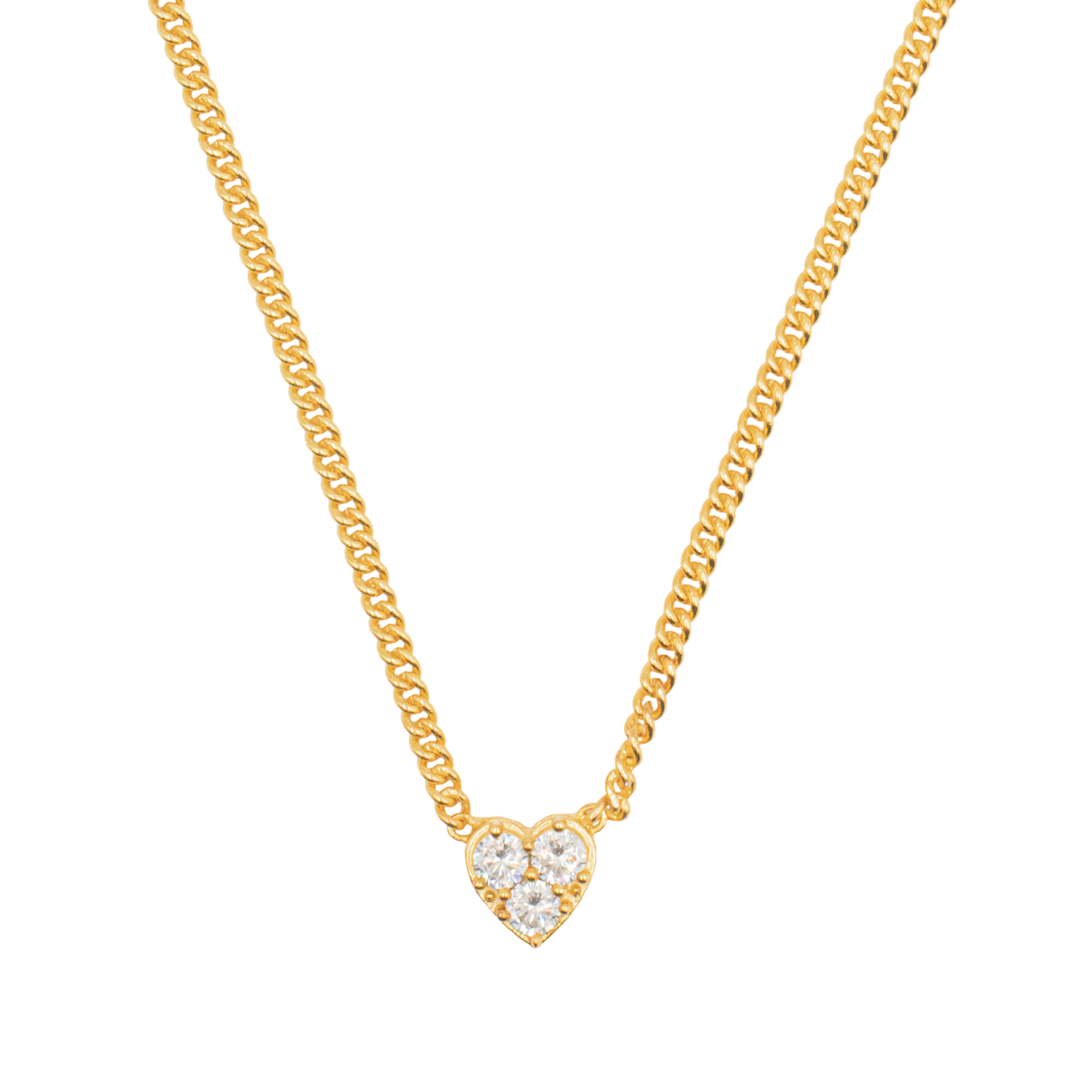 Chunk heart chain necklace