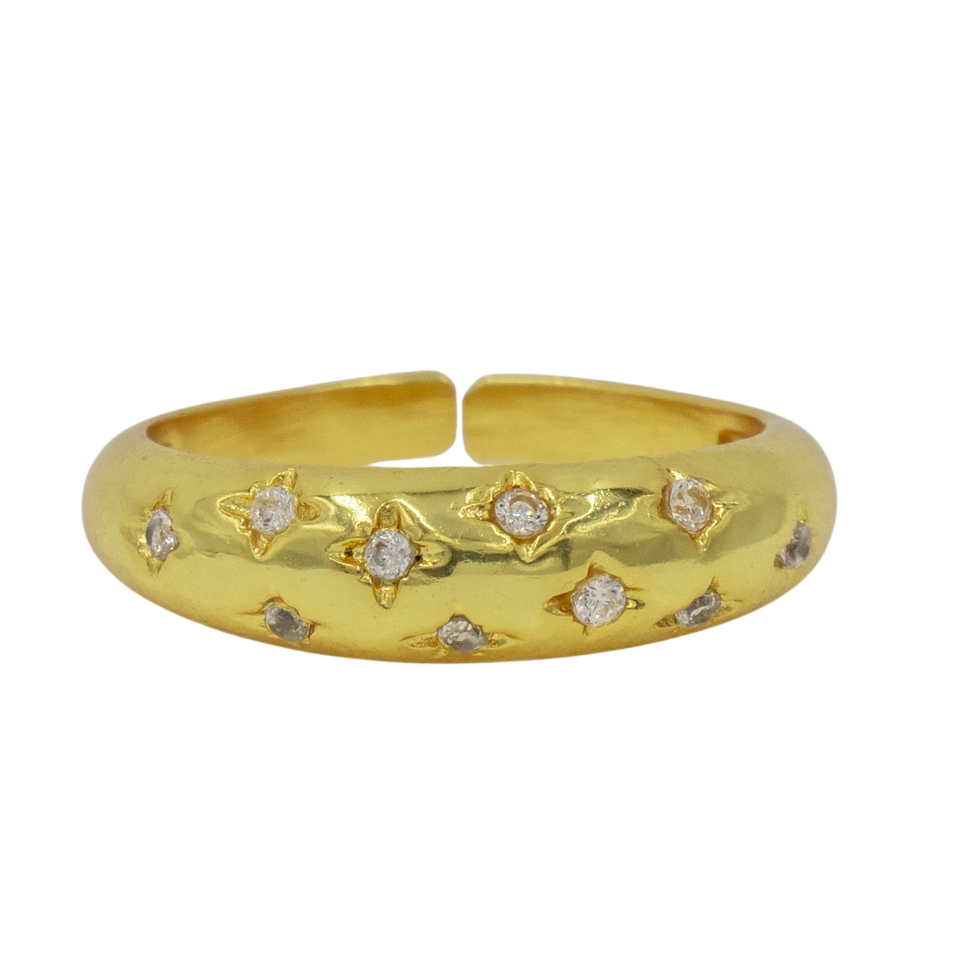 Scattered diamond gold ring