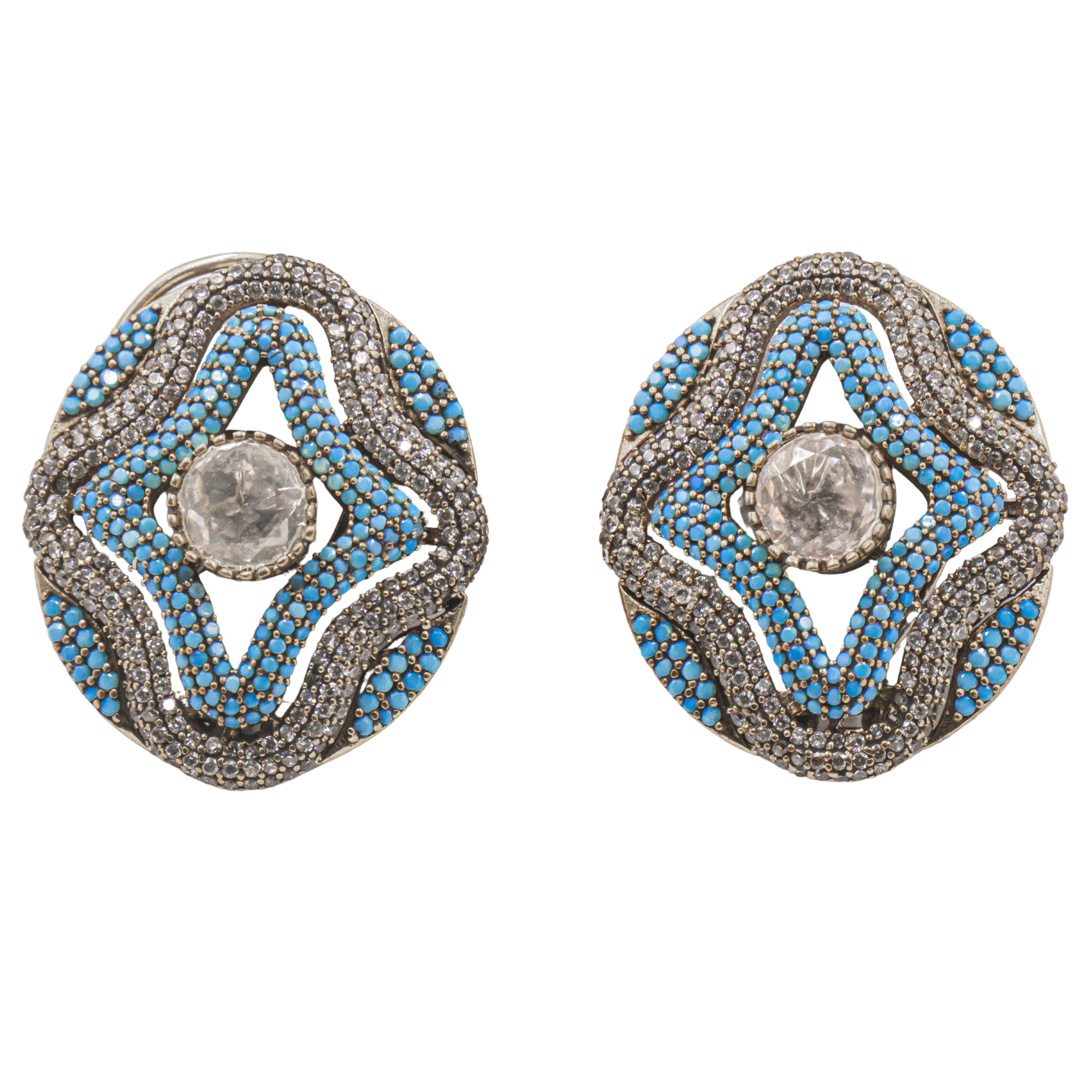 Turquoise statement earrings
