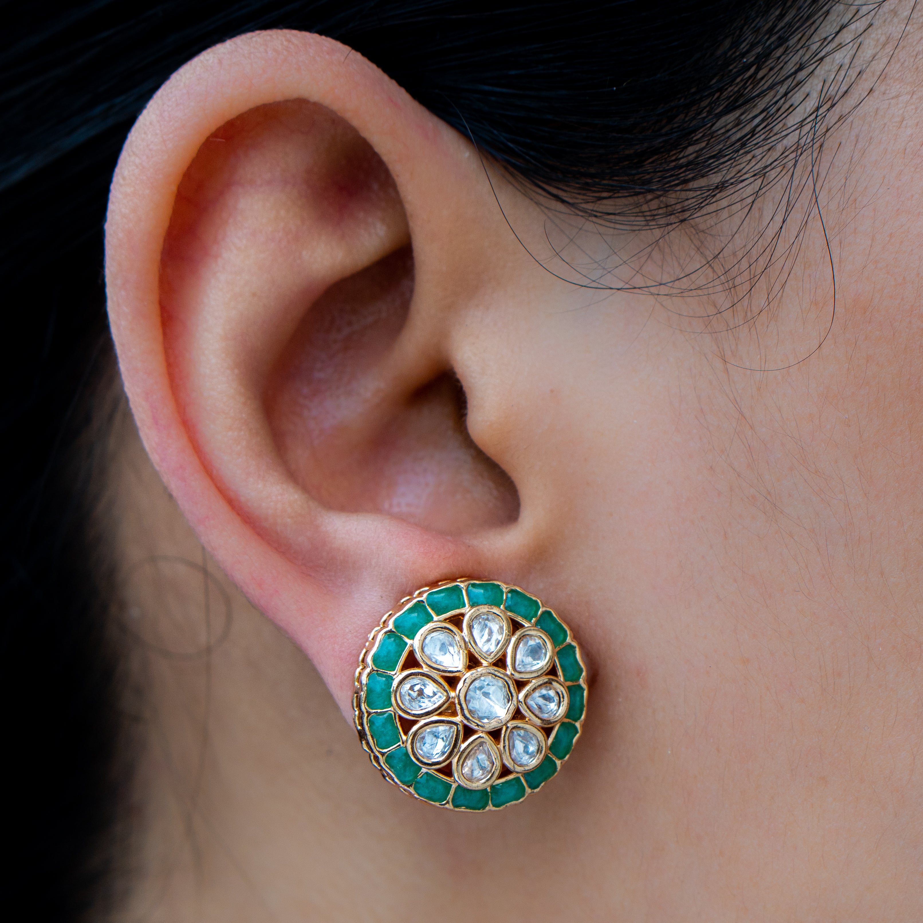 Minted bloom studs