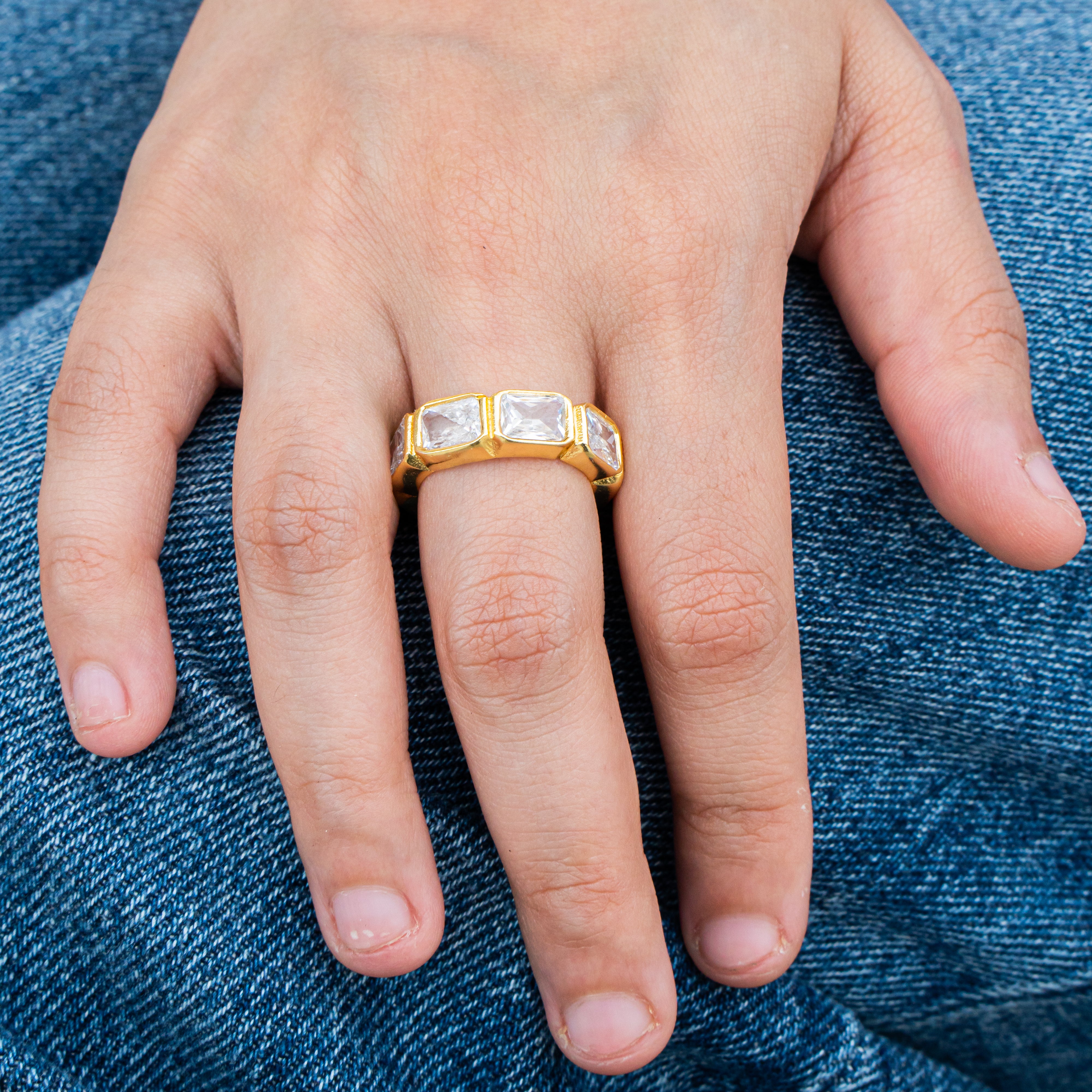 Baguette crystal ring