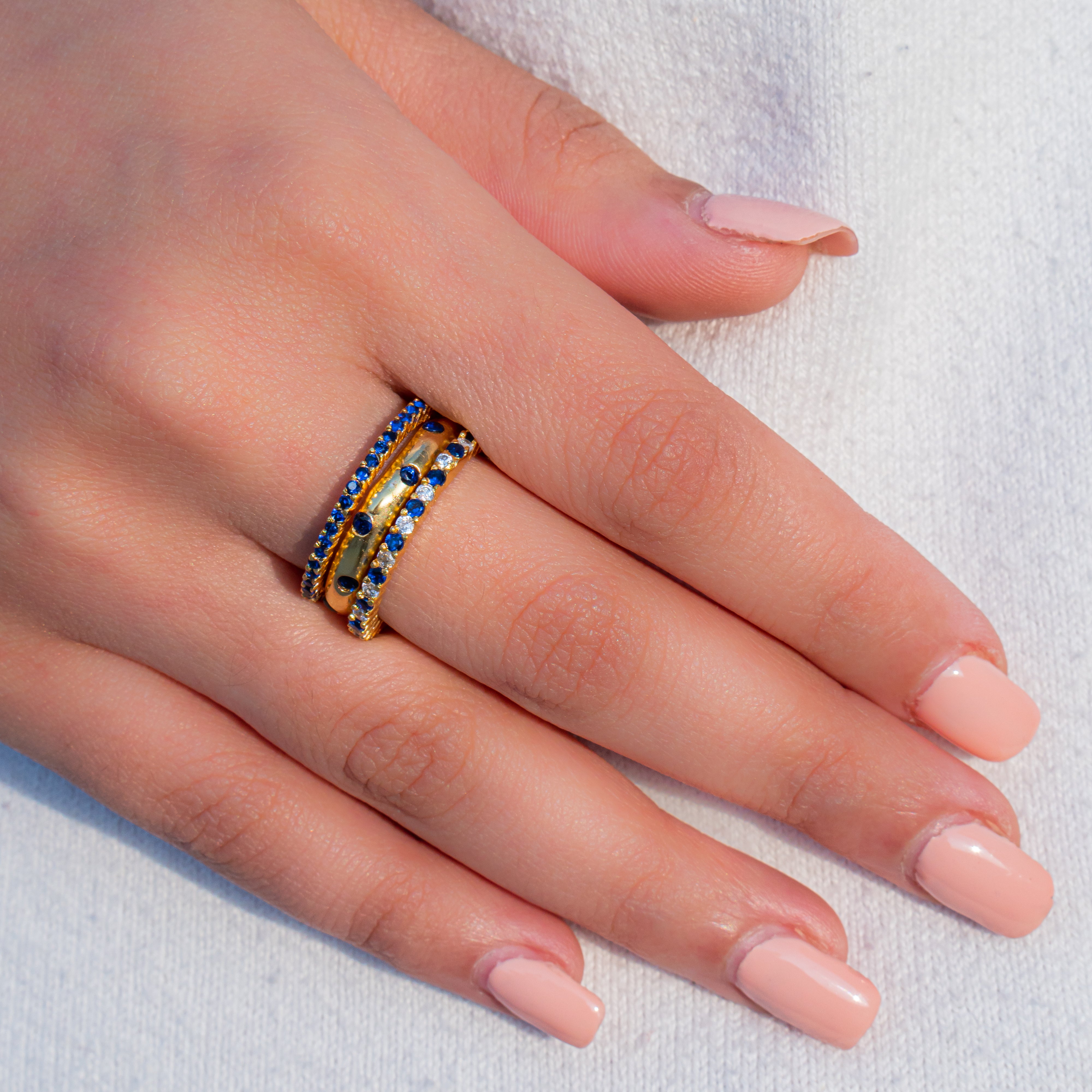Celestial blue stack ring
