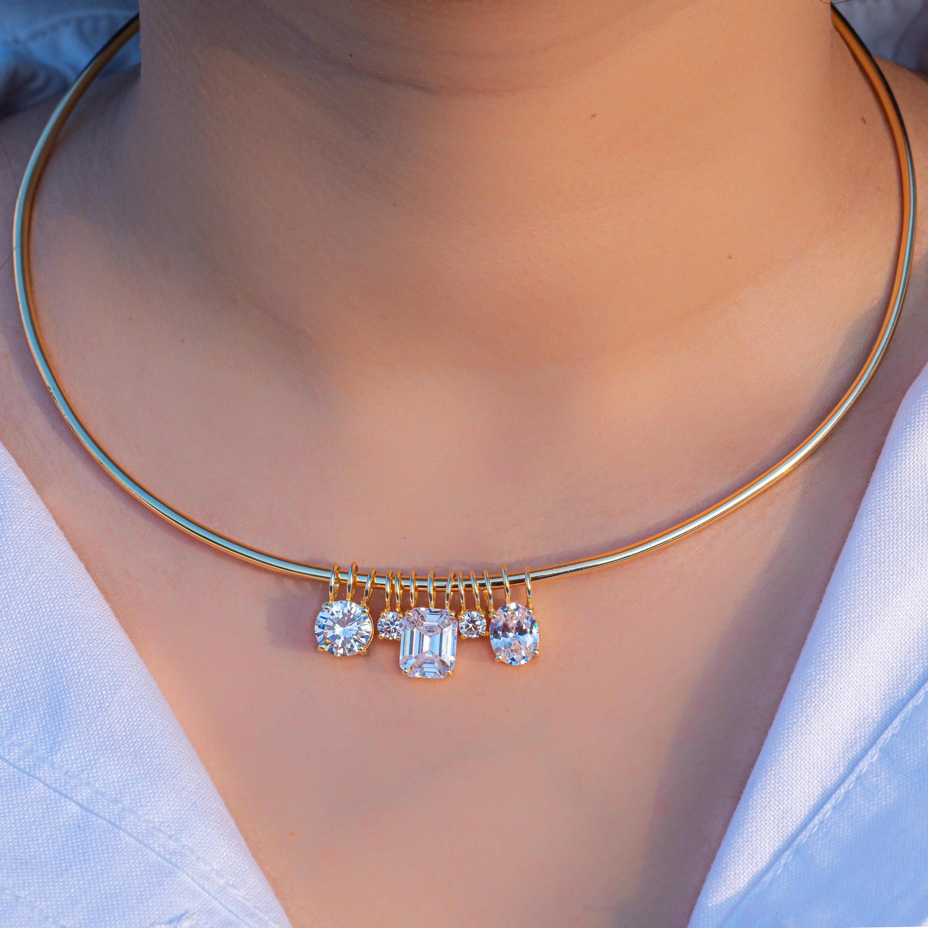 Triple sparkle diamond choker