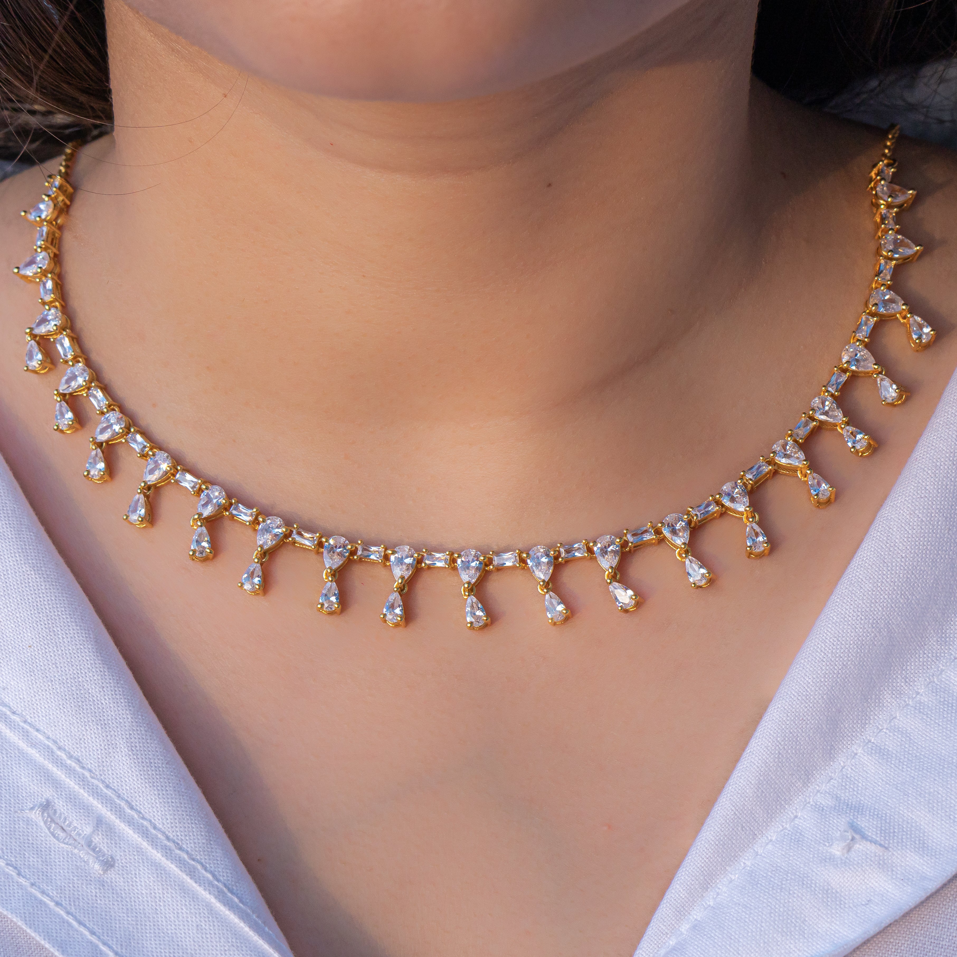 Celestial spark drop necklace