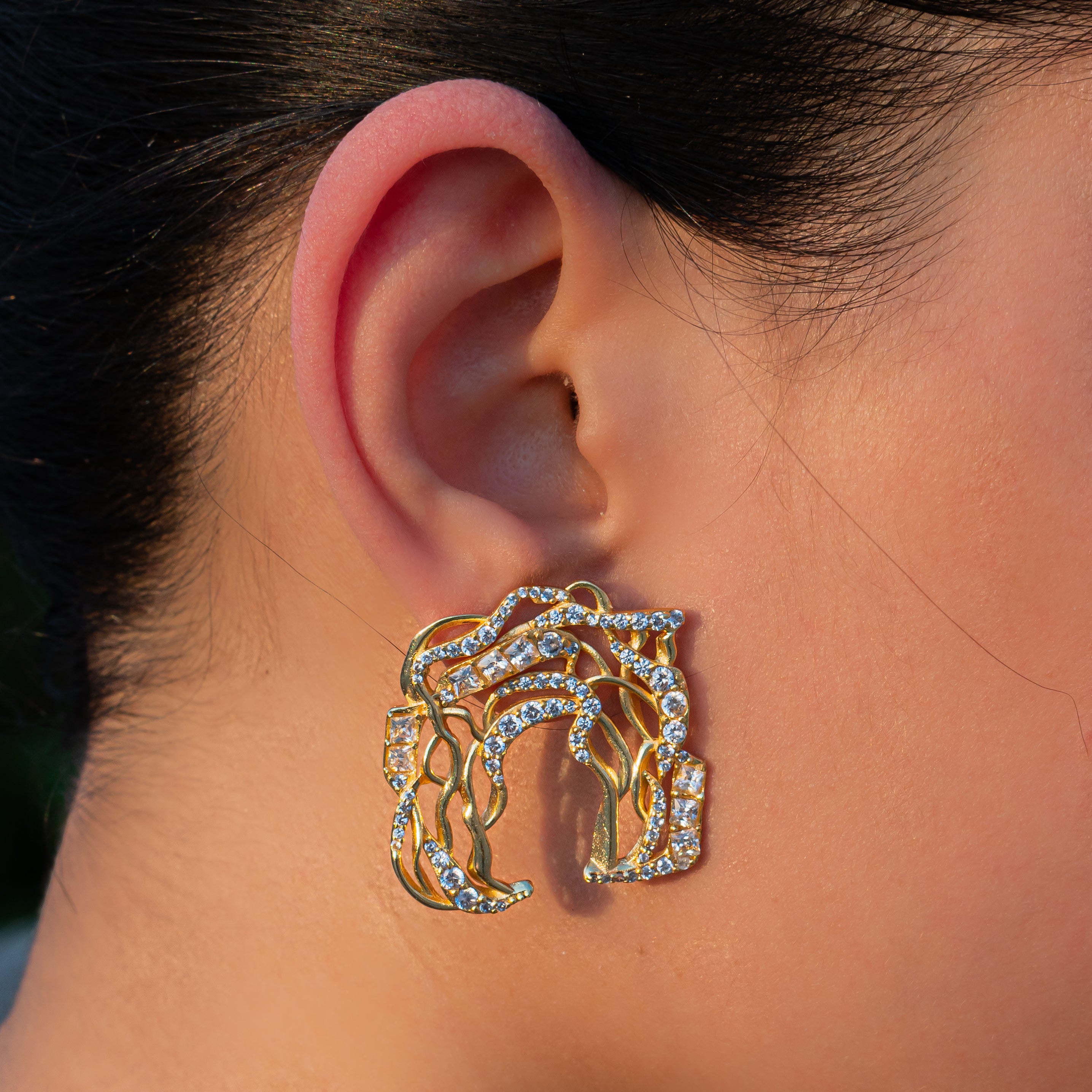 Diamond cluster earrings